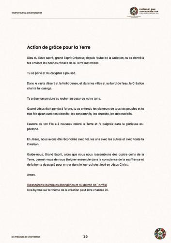 Action de grâce pour la terre